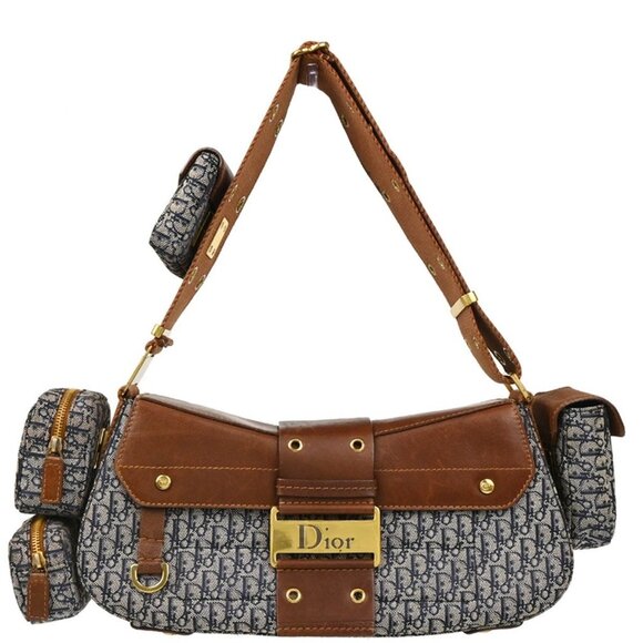 Christian Dior Navy Trotter Street Chic Columbus Shoulder Bag 05-MA-1002 166086 - Picture 1 of 10